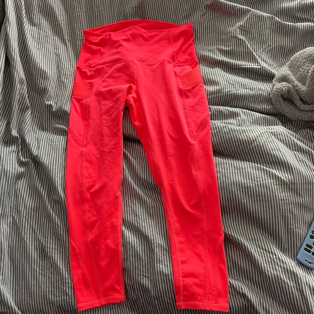 Free People Movement‎ End Game 7/8 Leggings Small Bright Pink-Orange color